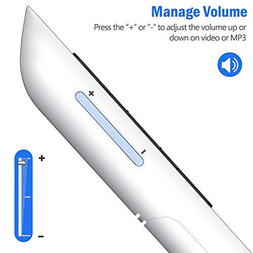 Image of DinoFire White Wireless Presenter, Volume Control Presentation Clicker, RF 2.4GHz PowerPoint Clicker Presentation Remote Control Slide Clicker Advancer