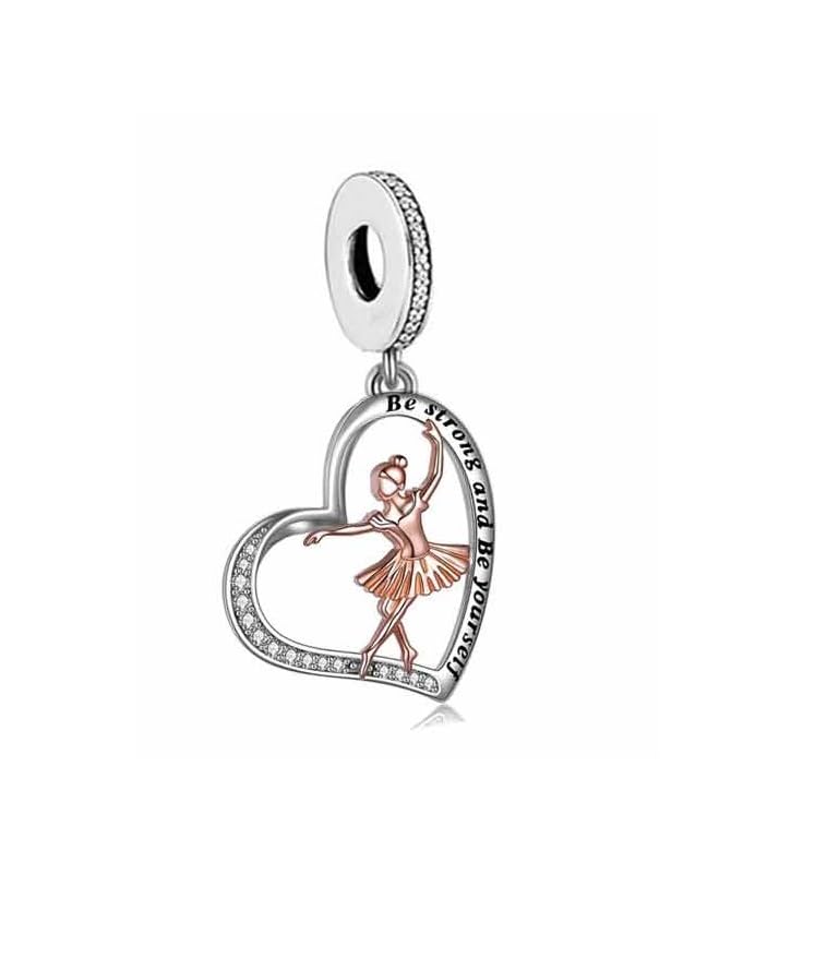 Charm de plata 925 y corazón oro rosa, el regalo ideal de San Valentín
