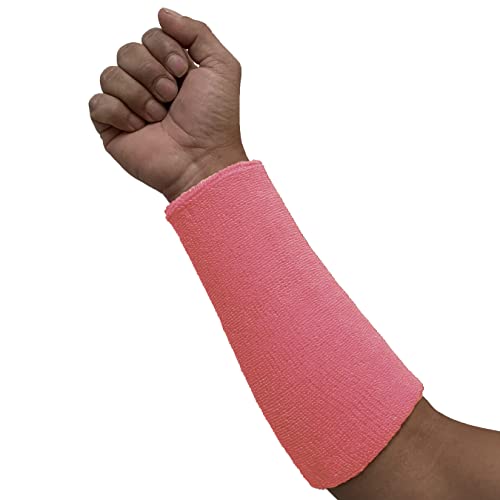 Thick Absorbent 9" Long Cotton Terry Wristband, Bright Pink 1PC