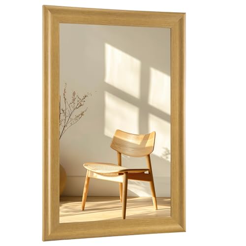 Natural Wall Mirror for Bathroom,Rectangle 24 x 36 inch Vanity Mirrors