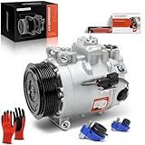 A-Premium Air Conditioner AC Compressor with Clutch Compatible with Land Rover Range Rover 2006-2009, LR3 2005-2009 & Jaguar XF 2009-2010, 7SEU17C Style (Not PXV16 or 10S17C)