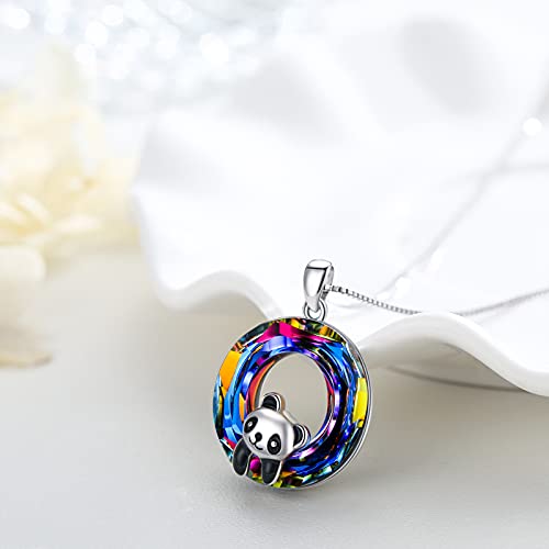 925 Sterling Silver Panda with Crystal Pendant Necklace Birthday Gifts for Women Daughter3