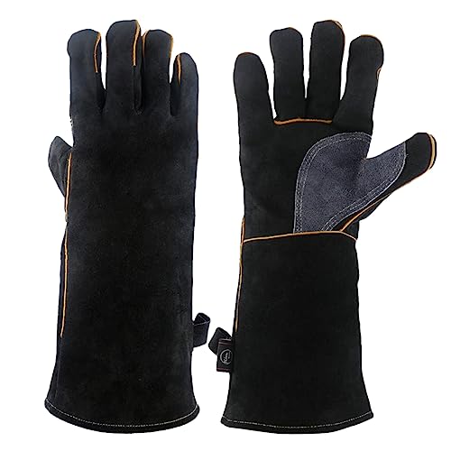 Guantes de cocina resistentes al calor de piel de vacuno para un horneado seguro