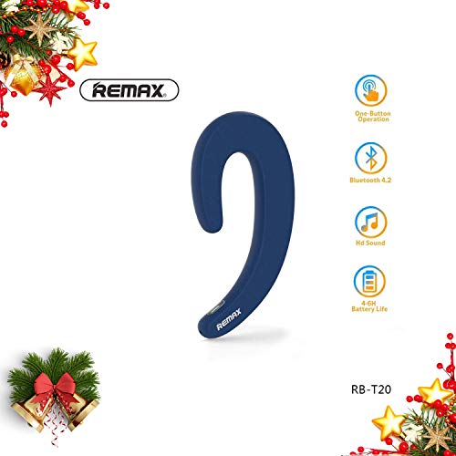 REMAX Upgraded Bluetooth Earpiece Noise Cancelling Earbuds, Minimalist Wireless Ear Hook Business Headset