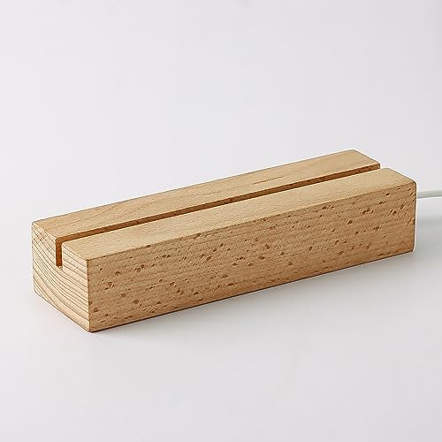 Bemaystar Long support de lumière chaude, pied en bois, base lumineuse LED pour acrylique, support d'éclairage de nuit pour base 3D Crystal Light