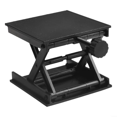 Niceminiwall Plataforma de elevación de plástico ajustable de 90 x 90 mm, altura de 2,5 a 9 cm, mesa de elevación para carpintería y soporte de equipos pequeños en física, química (todo plástico)