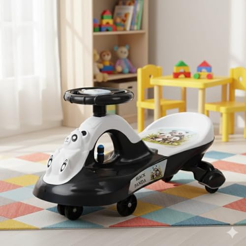 Image of Panda-Theme Gravity Rider, Black and White Tricycle, Kids Ride-On Toy, Toddler Balance Bike with Animal Design