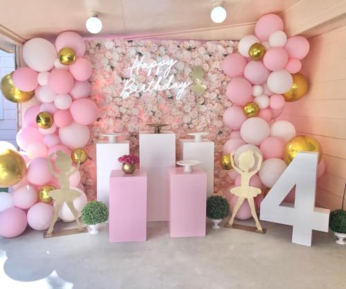 Image of Pink and White Balloon Arch Kit, 121Pcs Pink Gold White Confetti Garland