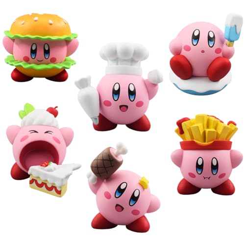 Ksopsdey Kirby Figures 6 Piezas, Kirby Ornamento Mini Juego de Figuras, muñeco...