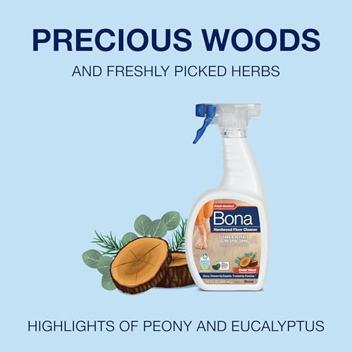 Image of Bona Hardwood Floor Cleaner Spray - 32 fl oz - Cedar Wood - Includes Filled Bottle + Concentrate Refill for Hardwood Floor Cleaning