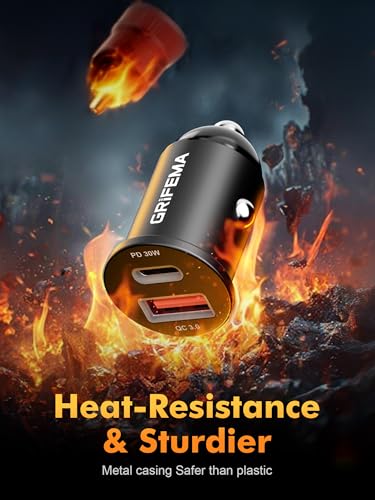 Image of GRIFEMA 30W USB C Car Charger with PD and QC 3.0