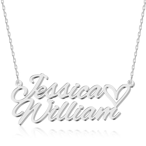 Image of Custom Name Necklace - 925 Sterling Silver & 316 Stainless Steel, 14 Fonts & Multi-Language Options, 4 Colors, 5 Chain Styles, Personalized Gift with Premium Box