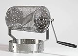 JoyeeLii 豆焙煎機 豆のベーキングメーカー エスプレッソ焙煎機 ステンレス鋼製コーヒーロースター 家庭用コーヒーベーキング用ハンドル付きコーヒーロースター機械 手動回転 コーヒー (シルバー)