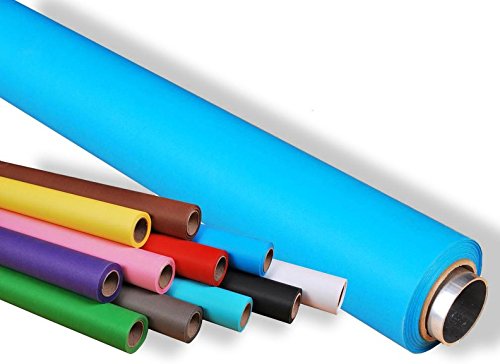 moderntex Hintergrundkarton, 11m lang x 2.72m breit himmelblau 160g/m² Papierhintergrund Cover