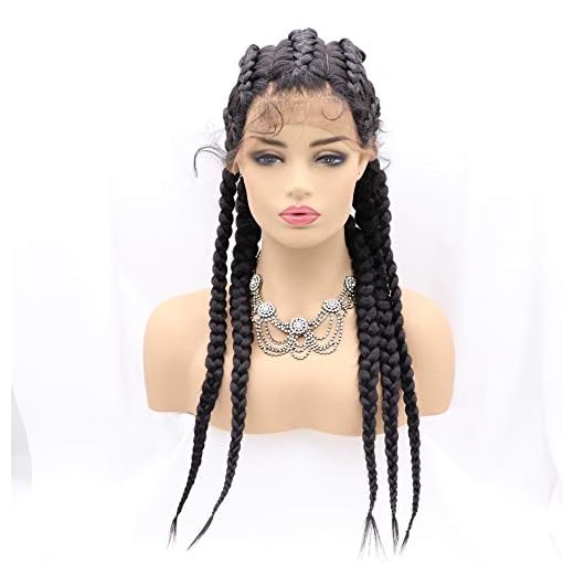 Xiweiya Twist Dutch Braids Long Black Lace Front Braids Wig 5 Braids Box Braids Cornrow Braided Wig with Baby Hair Crochet Braids Hair Natural Hairline Xpression Braiding Hair For Women……