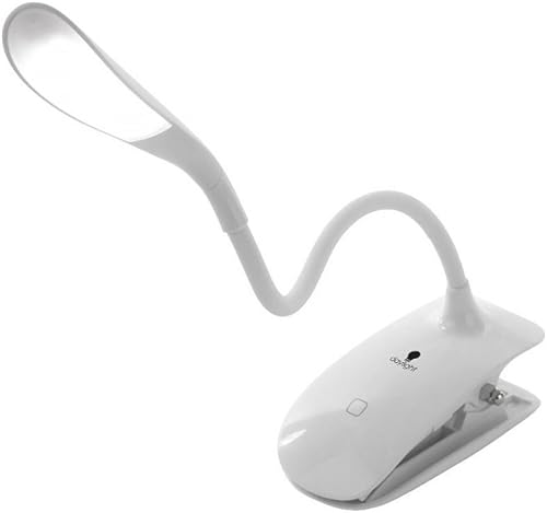 Luz de lectura LED con clip, lámpara de libro de cuello recargable y flexible con brillo ajustable, perfecta para leer y viajar a la hora de