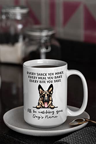 Taza de café personalizada de pastor alemán en cerámica miniatura 5