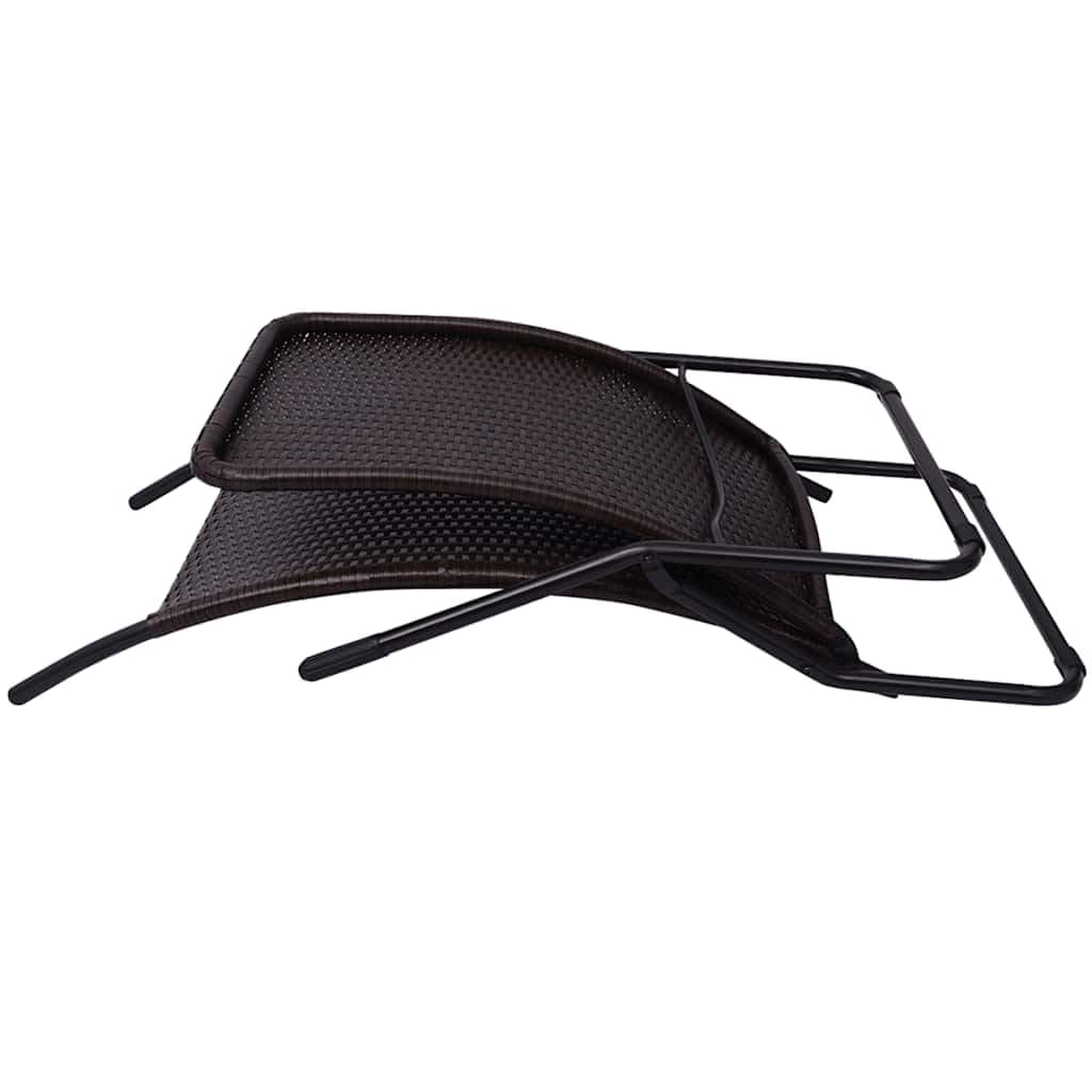 Sonnenliege Klappbar braun Poly Rattan Gartenliege mit Rückenlehne und Kopfstütze, Outdoor Liegestuhl mit Armlehne und Rollen für Terrasse Balkon Pool Wellness Relax
