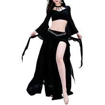 HEARTTOUCH Belly Dance Costumes for Women Belly Dance Shirt Belly Dancing Skirt Carnival Outfit Halloween Performance