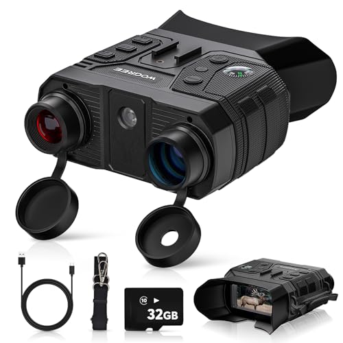 Image of Night Vision Goggles, 4K Night Vision Binoculars for Adults, 36MP Photo, 5000mAh Rechargeable Battery, 1300FT Range, 8X Digital Zoom, Infrared Vision, 32GB SD, Flashlight & Compass for Camping