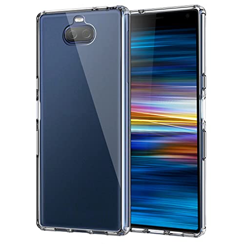 MoKo Compatible with Sony Xperia 10 Plus Case, Anti-Scratch Slim Hard PC Backplate + TPU Bumper Shockproof Cellphone Shell Fit with Sony Xperia 10 Plus Case 6.5 inch 2019 - Crystal Clear