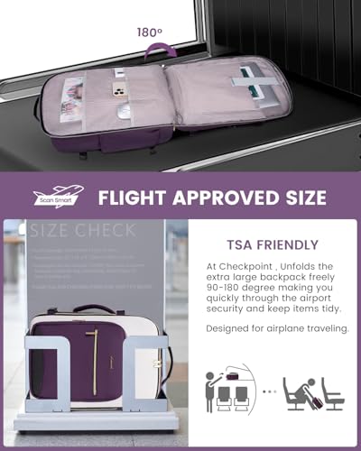 Image of LOVEVOOK 50L Travel Backpack for Women & Men, Airline Approved Carry On Luggage with 3 Packing Cubes, TSA Overnight Bags, Waterproof Personal Item Bag, Weekender Essentials Backpacks fits 17 inch Laptop