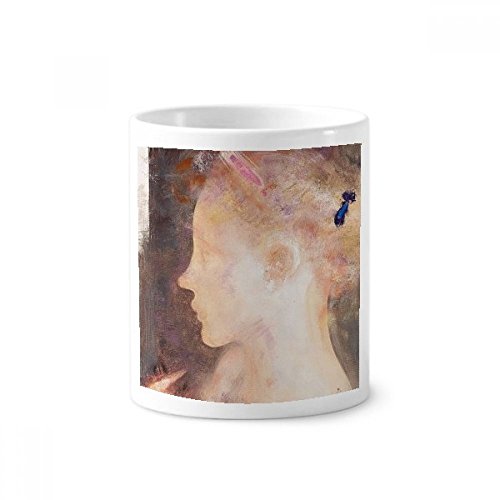 Tasse blanche peinture à l'huile fille xjj pour décoration de salle de bain