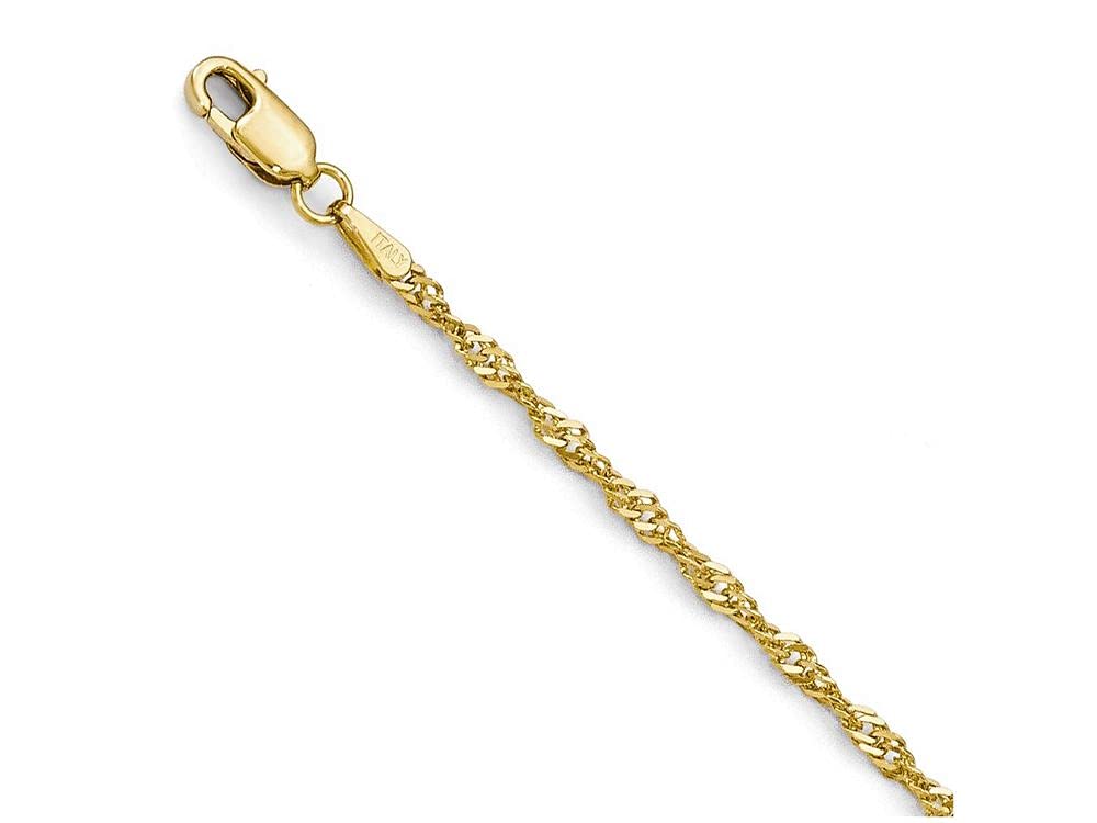 FJC Finejewelers 14k Yellow Gold Singapore 10 Inch Ankle Bracelet