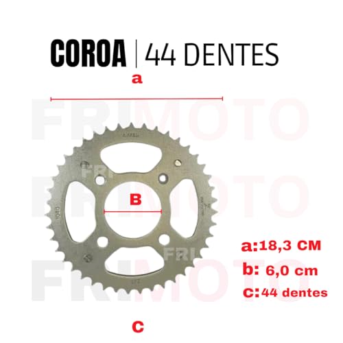 Kit Relação Riffel Titan160 Fan 160 Corrente Coroa Pinhão