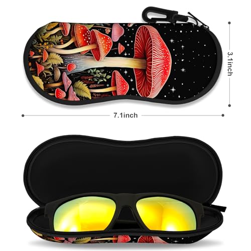 Image of Sunglasses Soft Case, Ultra Light Portable Neoprene Zipper Glasses Case for Men Women