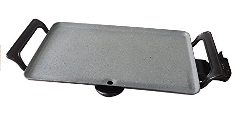 Plancha De Asar - Parrilla Con Revestimiento De Piedra 2000W En Oferta Plancha De Piedra Antiadherente Y Antideslizante - Potencia 2000W - Incluye Termostato Regulador De Temperatura - 46X26Cm - Para Cocinar Carnes Y Pescados - Silvano