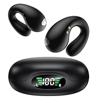 2026 Sports Cuffie Bluetooth 6.1 – Wireless Auricolari Clip Orecchio Elegante Auricolari ad Alte Prestazioni per Gli Amanti Degli Sport All’aperto con Caso di Ricarica,USB-C, IPX7 – Carbonio Nero