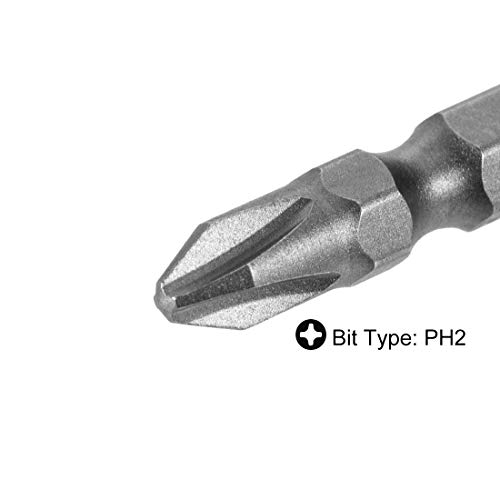 Uxcell 10 Pcs Ph2/Sl6 Magnetic Double Ended Screwdriver Bits, 1/4 Inch Hex Shank 1.97-Inch Length S2 Power Tool #TOP3
