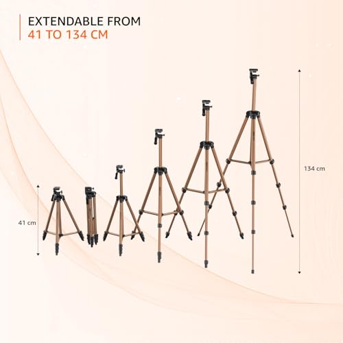 AMAZONBASICS Lightweight 41-134cm Tripod with Mobile Holder & Carry Bag | for All Camera/Go pro/Smartphones| Copper 6 41qUJnNXsyL