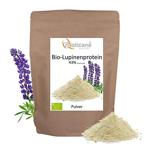 Bio Lupinenprotein - 500 g - Proteinpulver - Ohne Zusätze - Natürlich - 43% Eiweiß - Basisch - Bioticana