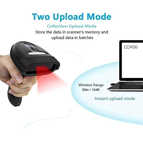 Netum Nt-1698W Wireless Barcode Scanner With Stand, 2 In 1 2.4G Wireless & Usb Wired 1D Laser Barcode Reader Handheld Bar Code Reader Cordless Rechargeable Bar Code Scanner For Computer Mac Laptop #TOP3