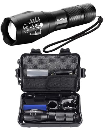 Maxesla Rechargeable LED Torch Set High Lumen, IP65 Waterproof, 5...