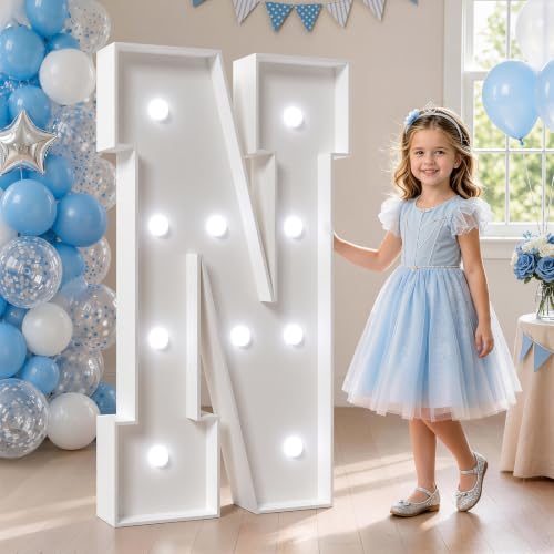 Image of Marquee Letters 4 Feet Tall, Cool Light Up Letters N for Party Decor