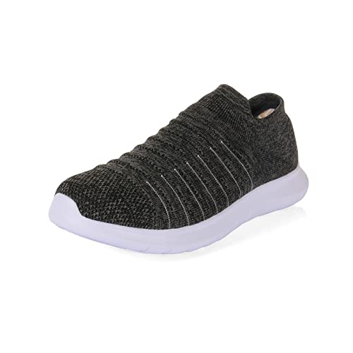[Newdenber] 静音 スリッポン ニット 軽量 すりっぽん スニーカー メンズ 蒸れず ウォーキングシューズ 内室靴 紐なし 着脱簡単 25～30センチ