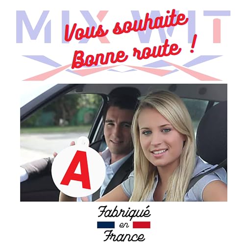 Plakette Junge Fahrer | Modul Fix & Saugnapf | Anti-Diebstahl & UV | Oberfläche REFLEKTIERENDE Nacht | INDEFORMABLE | Flexible Nutzung | Frankreich