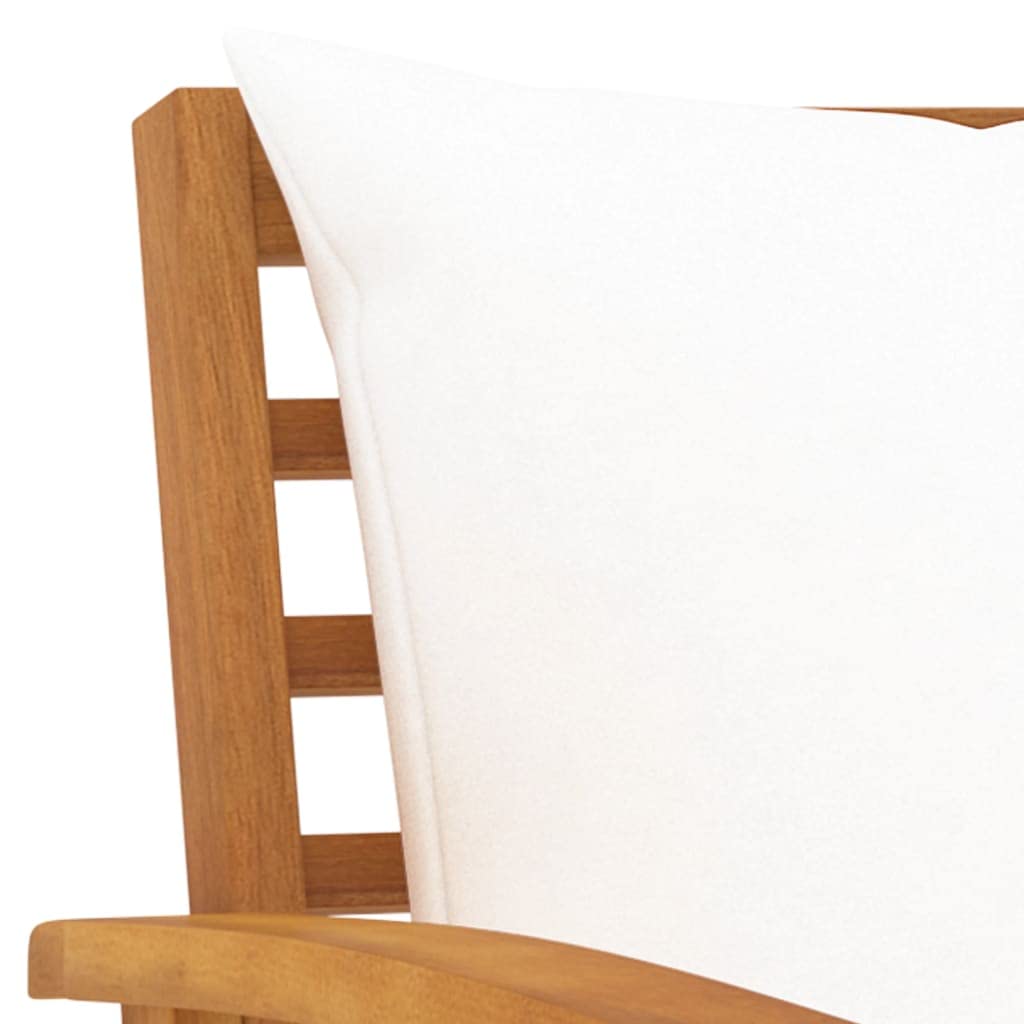 vidaXL Salon de Jardin 5 pcs avec Coussin Mobilier de Patio Meubles de Terrasse Mobilier de Jardin Meubles d'Extérieur Bois d'Acacia Massif