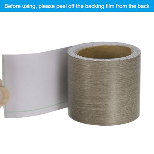 Image of PATIKIL Wood Grain Repair Tape 2in x16ft, Self Adhesive Realistic Textured Repair Tape Patch for Floor Door Table Cabinets Desk, Gray Oak