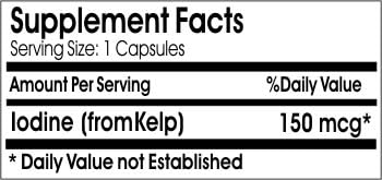 Sea Kelp 150mcg ~ 200 Capsules - No Additives ~ Naturetition Supplements