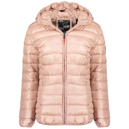 Canadian Peak Colombiana_Hood_Lady - Women's Comfortable Autumn Winter Warm Mid Thick Parka - Fine Coat Fake Fur Hood - Windbreaker Jacket - Elegant Women (Pale Pink L)