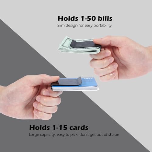 Image of Travelambo Carbon Fiber Money Clip Front Pocket Wallet Minimalist Wallet Slim Wallet Credit Card Holder