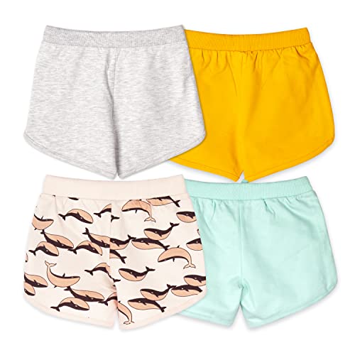 Image of Real Basics Premium Cotton Shorts for Girls - Regular Fit Printed Girl Shorts (Pack of 4)