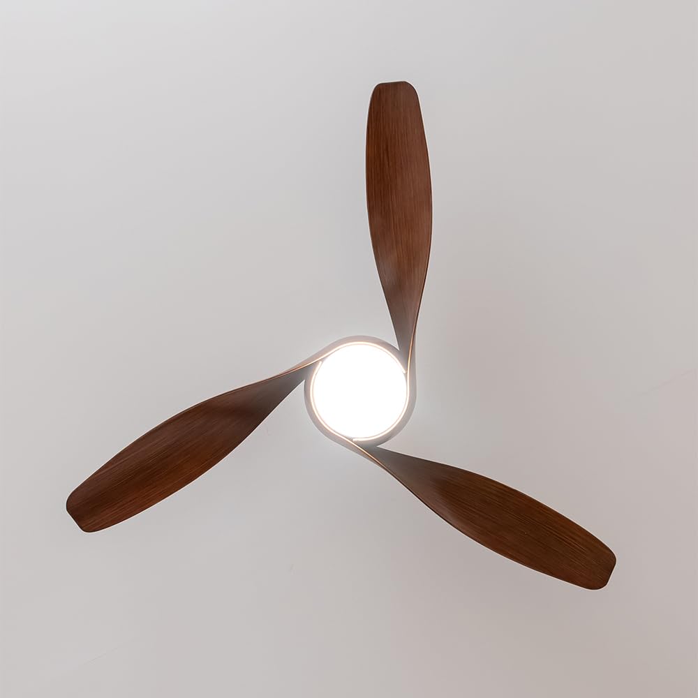 Cecotec Ventilatore da Soffitto con Luce EnergySilence Aero 5290 BlackWood. Motore DC 40W, 3 pale 132cm, Lampada a LED 18W, 3 tonalità, Telecomando, Timer, 6 velocità, Estate/Inverno, Design elegante