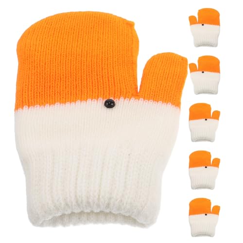 Guantes de punto para invierno unisex mitones cálidos con forro de vellón suaves