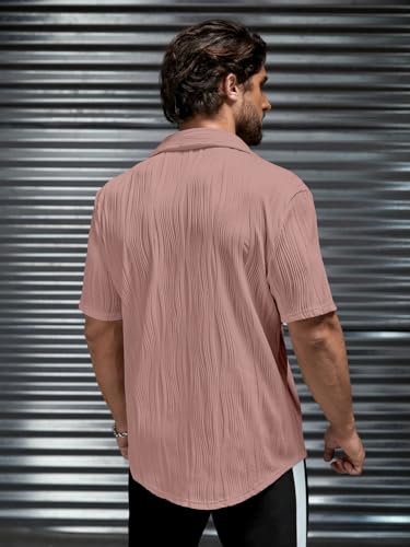 Image of GRECIILOOKS Men Casual Shirt | Stylish Shirt's | Short Sleeve Collared Neck Standard Length | Trendy Button Down Closure Type | Man's Formal Shirts | Solid Slim Regular Fit