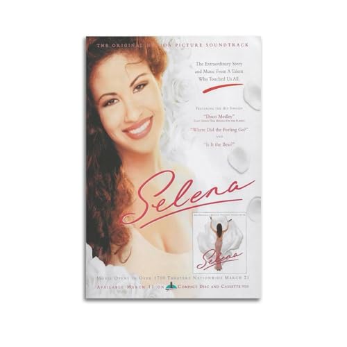Póster limitado firmado con portada de álbum de Selena Quintanilla, póster de portada musical, pop hip hop, rap, cantante, estrella, póster de música, lienzo estético, arte de pared para niñas y